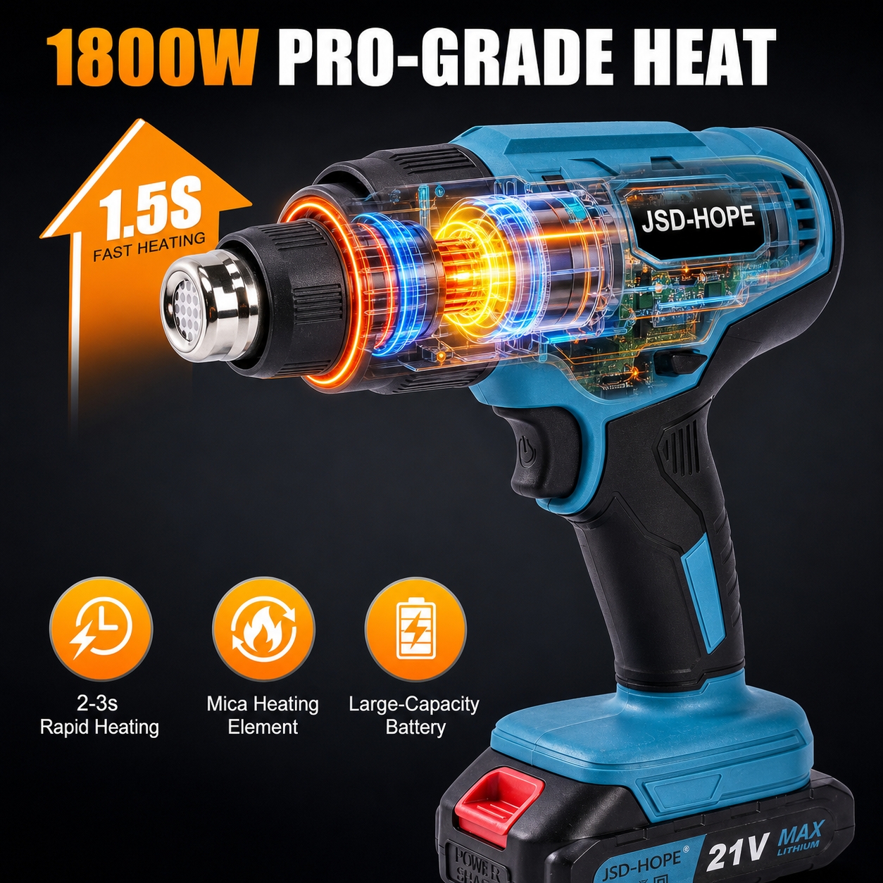 21V Cordless Lithium Hot Air G - огляд і ціна Electronics Repair Team