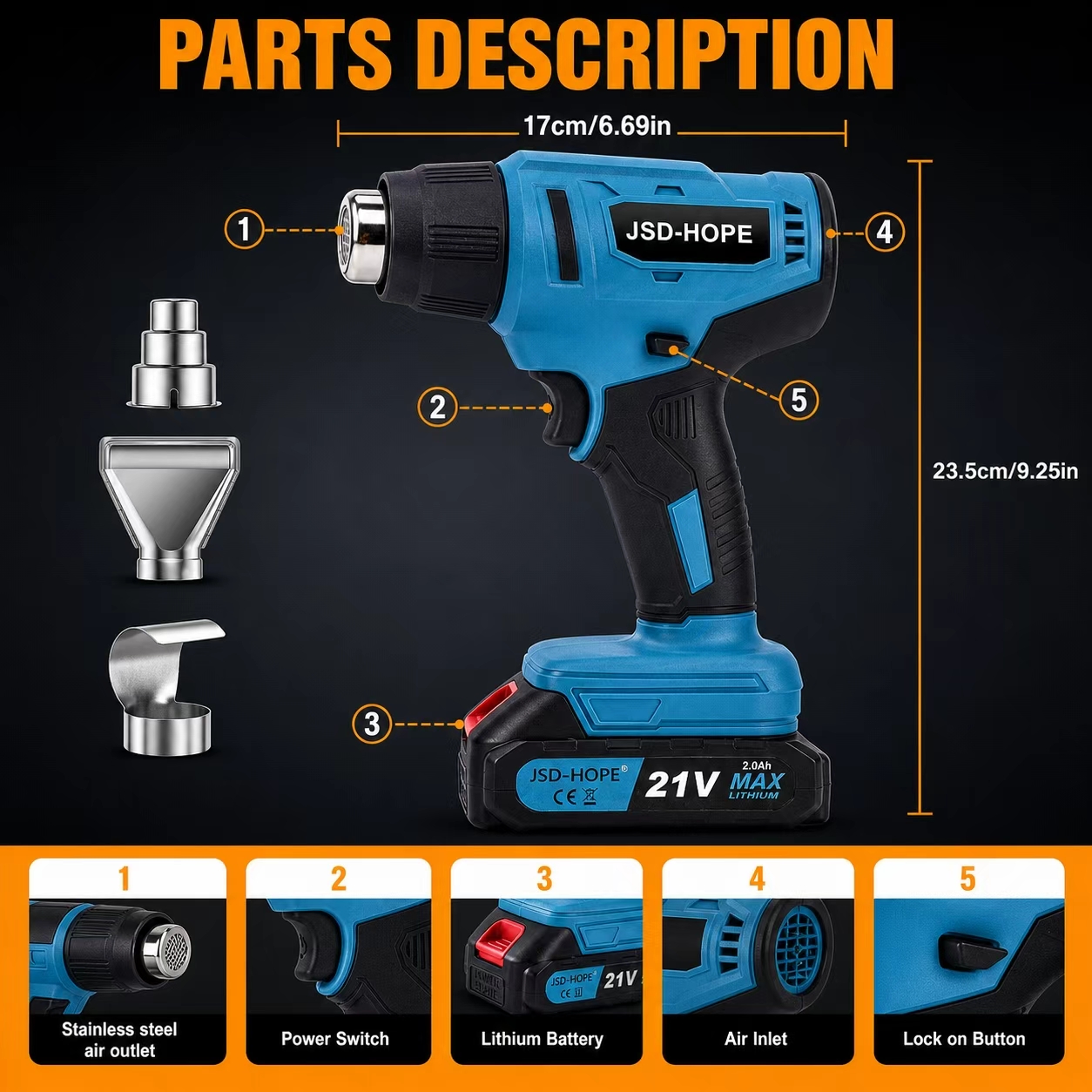 21V Cordless Lithium Hot Air G - огляд і ціна Electronics Repair Team